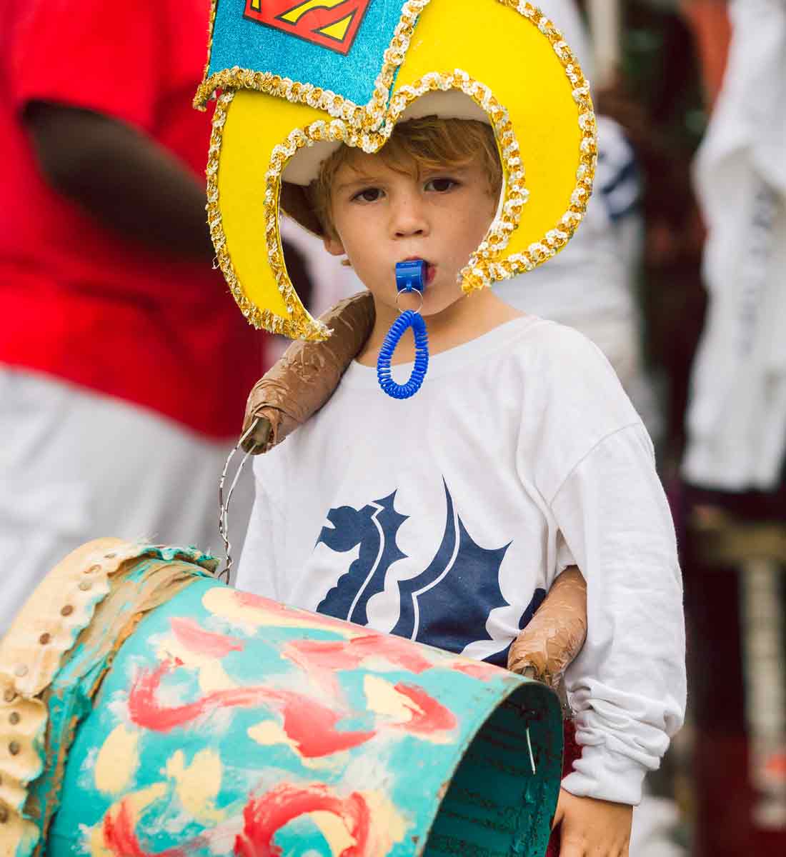 Young boy in Junkanoo parade costume